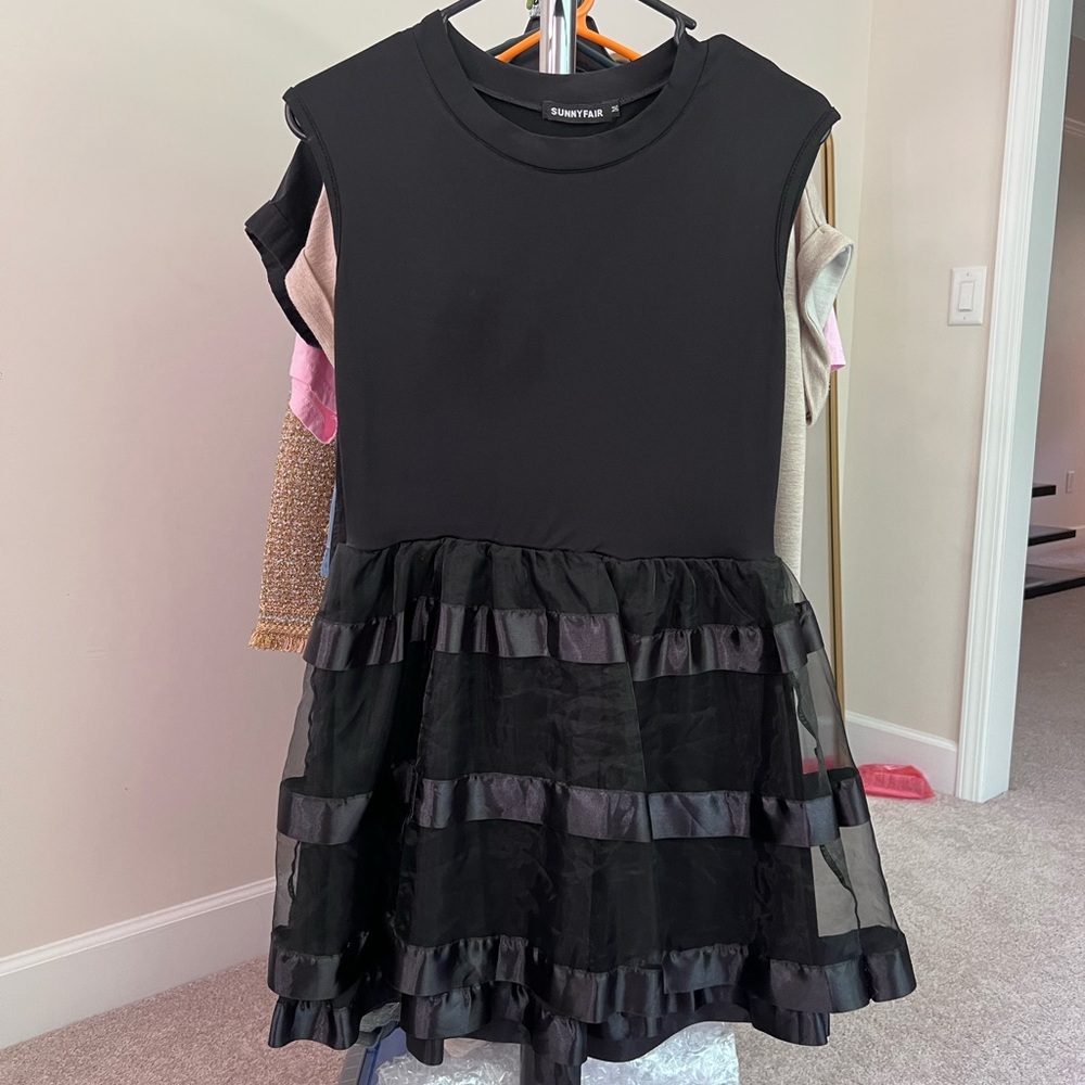 Black Fit and Flare Tiered Dress